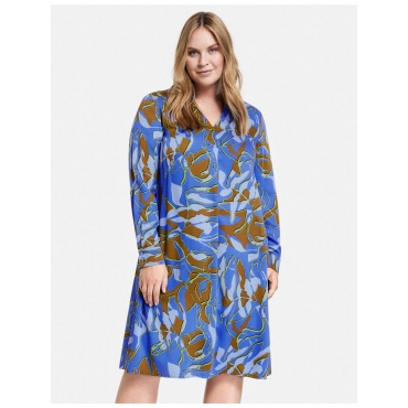 Blusenkleid mit Print Samoon Blue Bonnet gemustert blau | 56