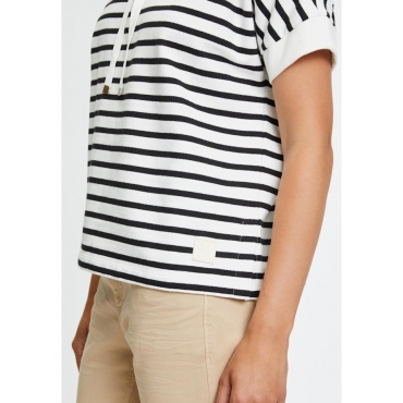 Casual-Sweatshirt mit Kragen Betty & Co Weiß/Schwarz 