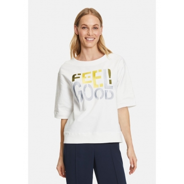 Casual-Sweatshirt mit U-Boot-Ausschnitt Betty & Co Cream/Yellow 