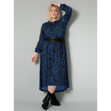Jersey-Kleid mit farbbrillantem Animal Print Sara Lindholm Blau/Dunkelgrün/Schwarz blau | 58