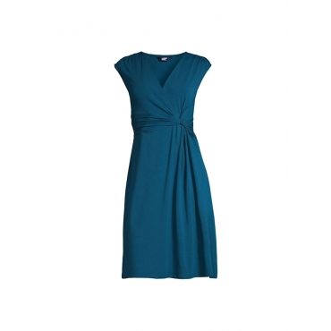Jersey Kleid Plus Size in Wickeloptik Lands´ End Blau 