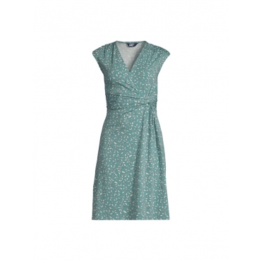 Jersey Kleid Plus Size in Wickeloptik Lands´ End Blau 