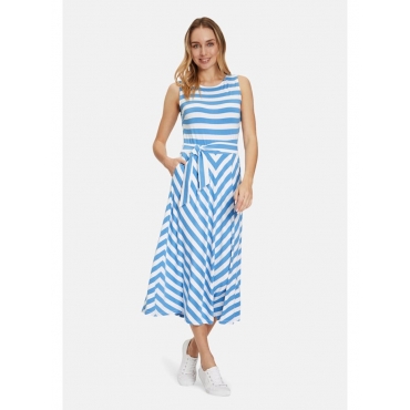 Jerseykleid mit Streifen Betty & Co Blau/Weiß 