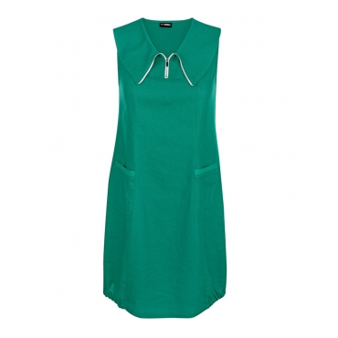 Kleid aus Leinen-Viskose Material MIAMODA Grün 