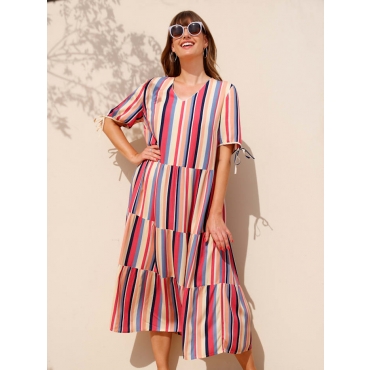 Kleid mit bunten Streifen MIAMODA Multicolor 