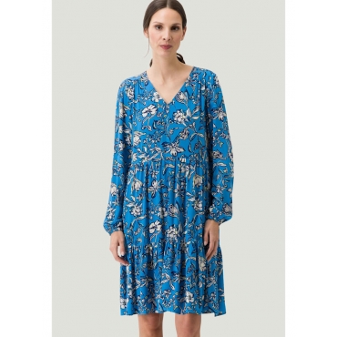 Kleid mit Blumendruck zero Light BlueCream 