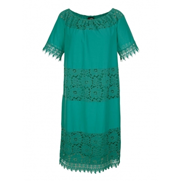 Kleid mit Carmen Ausschnitt MIAMODA Grün 