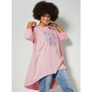 Longsweatshirt oversized geschnitten Angel of Style Rosé 