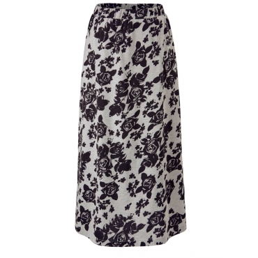 Maxirock mit Rosen-Print Janet & Joyce graumeliert 