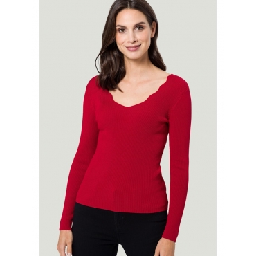 Pullover herzförmiger Ausschnitt zero Crimson red 