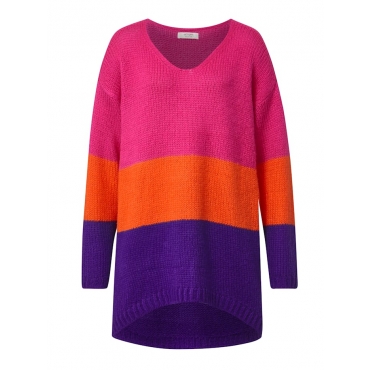 Pullover in Vokuhila-Form Angel of Style Pink/Orange/Lila 