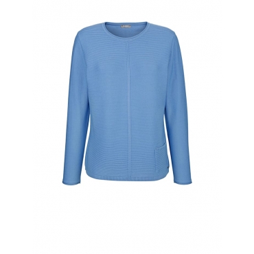 Pullover mit aufgesetzer Tasche Rabe Hellblau 