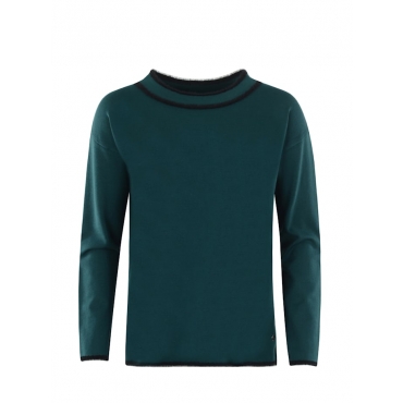 Pullover mit Flauschgarn-Abschlüssen Hajo Dark green 