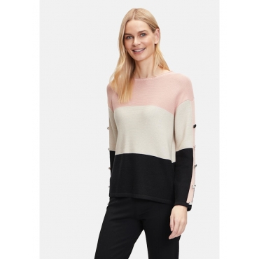 Strickpullover mit Color Blocking Betty Barclay Patch Rosé-Black 
