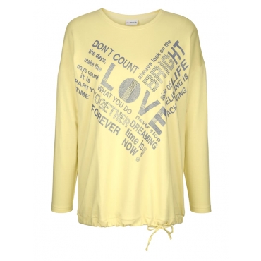 Sweatshirt aus reiner Baumwolle MIAMODA Zitronengelb 