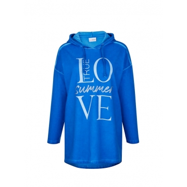 Sweatshirt in Vokuhila-Form MIAMODA Neonblau 