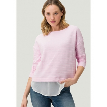 Sweatshirt mit Bluseneinsatz zero Pink Tulle 