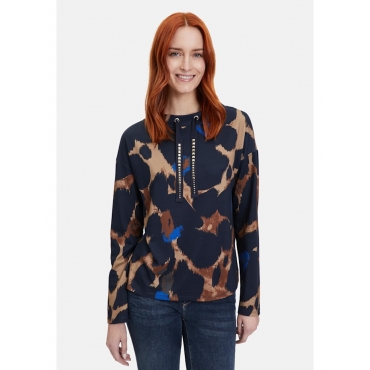 Sweatshirt mit hohem Kragen Betty Barclay Blau/Camel 
