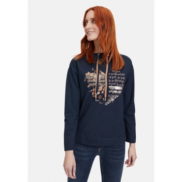 Sweatshirt mit Kragen Betty Barclay Blau/Camel 