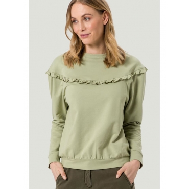 Sweatshirt mit Rüschenkante zero Tarragon green 