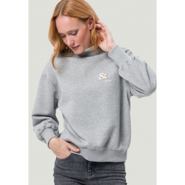 Sweatshirt mit Rüschenkragen zero Light Grey Melange 