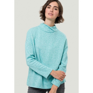Sweatshirt mit Stehkragen zero Light Turquoise Melange tuerkis | 42