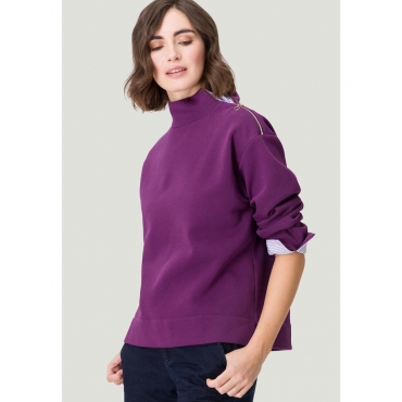 Sweatshirt mit Stehkragen zero Plum Purple 