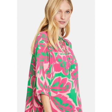 Tunikakleid mit Muster Cartoon Green/Pink 