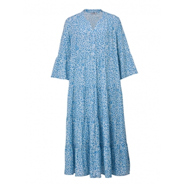 Web-Kleid in angesagter Maxilänge Angel of Style Eisblau/Blau 