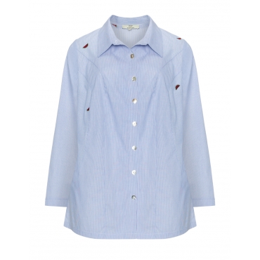 Baumwoll-Hemdbluse mit Patches 