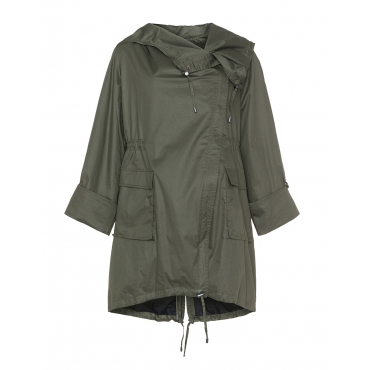 Beschichteter Parka mit Kapuze 