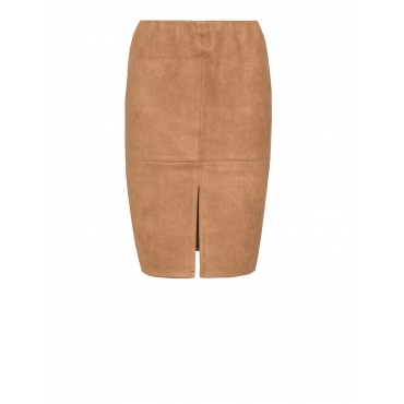 Bleistiftrock in Velourslederoptik 