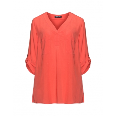 Bluse mit Krempelärmeln 