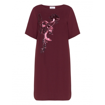 Crêpe-Kleid mit Paillettenstickerei 