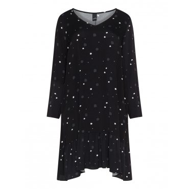 Crêpe-Kleid mit Schößchen 