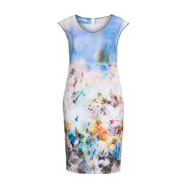 Florales Baumwollsatin-Kleid 