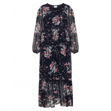 Florales Crêpe-Maxikleid 