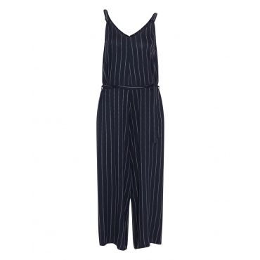 Gestreifter Jumpsuit mit Gürtel 