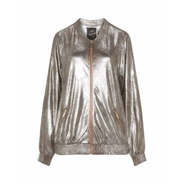 Glänzender Blouson im Stilmix 