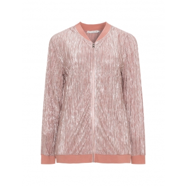 Glänzender Blouson mit Pliseefalten 