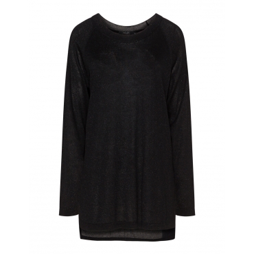 Glänzender High-Low-Pullover 