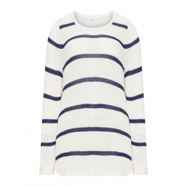 Grobstrickpullover mit Streifen 