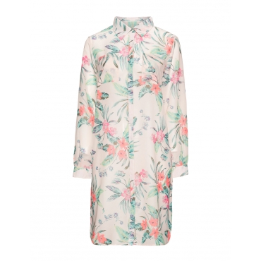 Hemdblusenkleid mit Blumendruck 