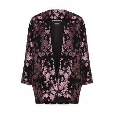 Jacquard-Kurzmantel mit Blumenmuster 