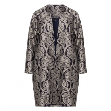 Jacquard-Kurzmantel mit Ornamenten 