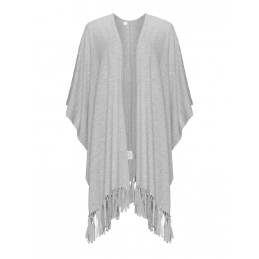Jerseycape mit Fransen 