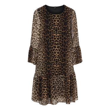 Kleid mit Allover-Leo-Print 