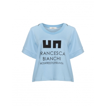 Kurzes Print-Shirt, passend zu Rock 