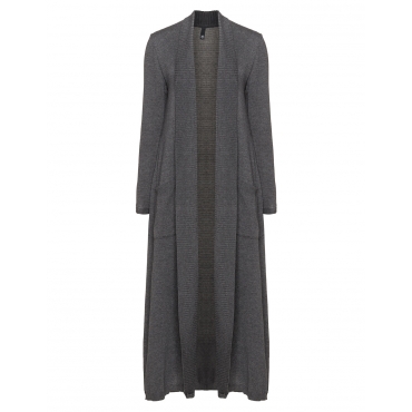 Lange Baumwollmix-Strickjacke 