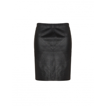 Lederrock mit Jerseyeinsätzen 